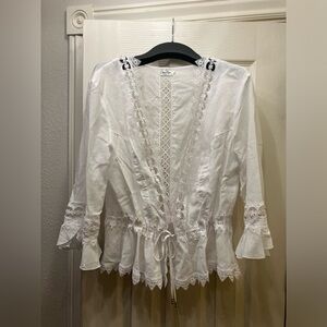 Charo Ruiz Ibiza White lace jacket L